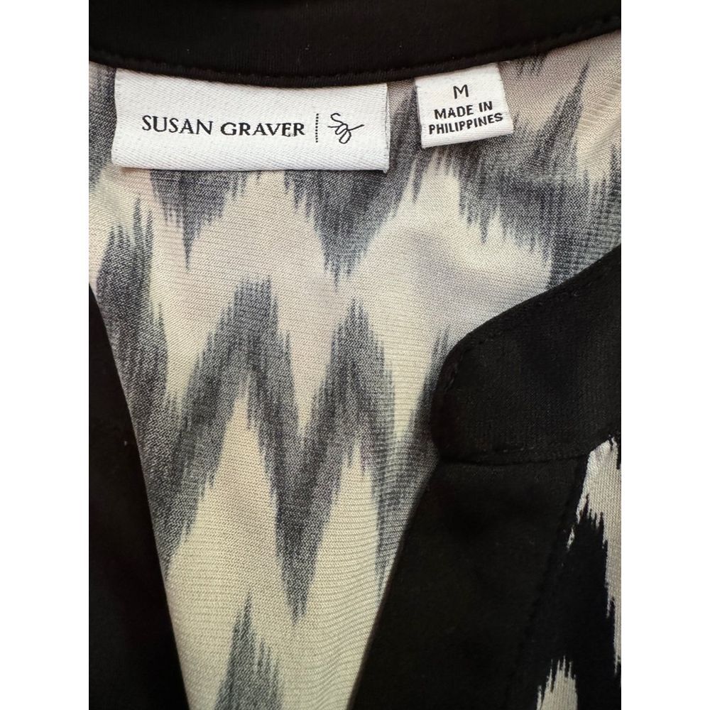 Women's Susan‎ Graver Top, Size M, Black & Orange - Picture 4 of 5